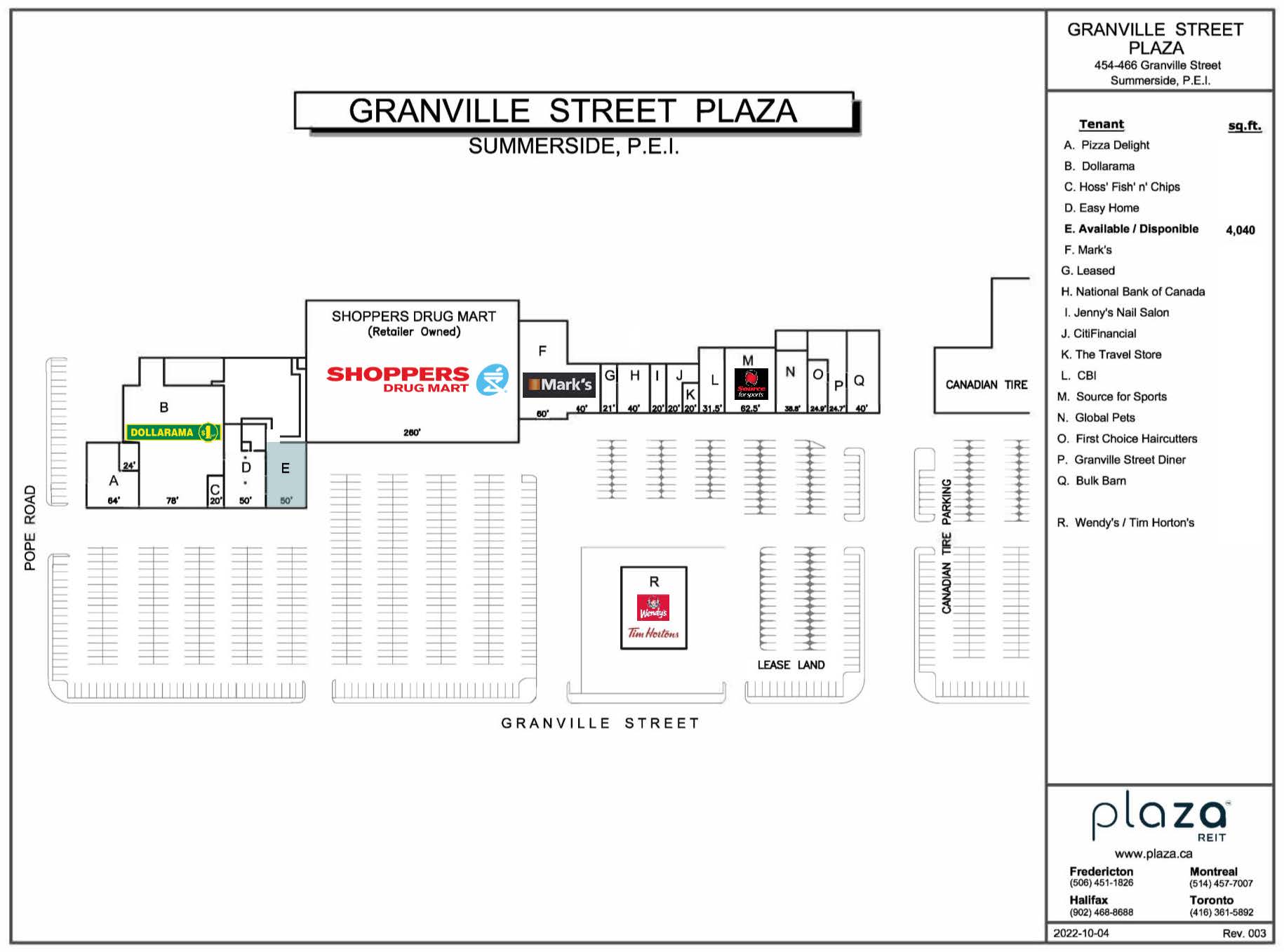 Granville Street Plaza in Summerside, PE