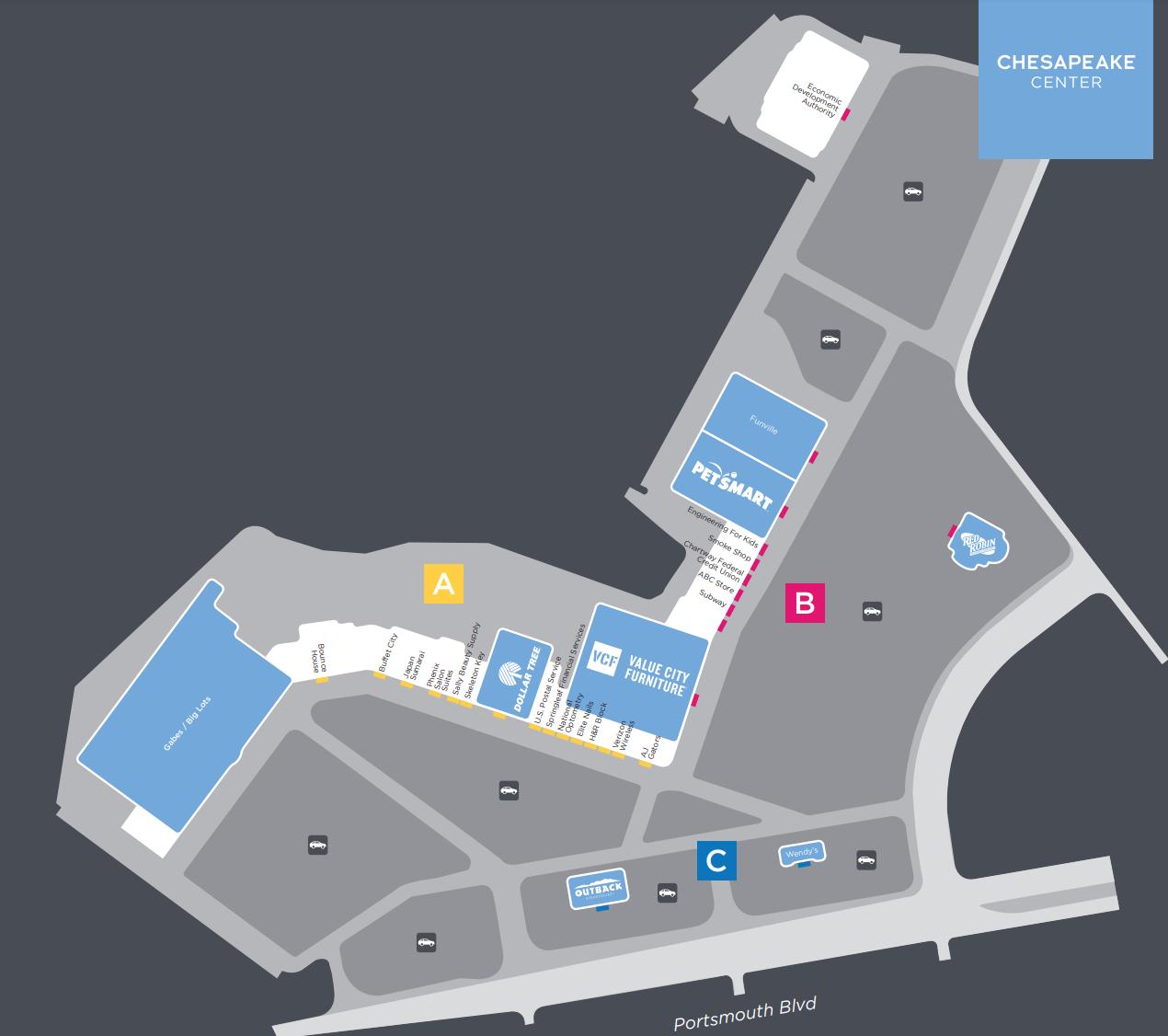 Volvo Parkway Shopping Center in Chesapeake, VA