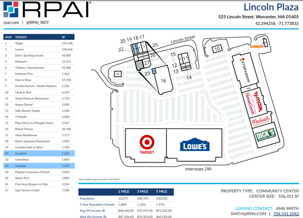Lincoln Plaza in Worcester, MA